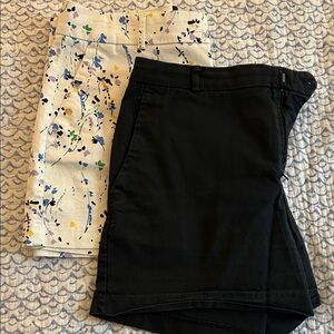 Banana Republic Factory Black and White/Colorful Floral Women Shorts